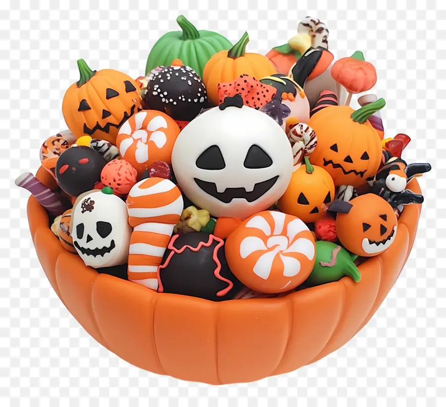 Tigela De Doces De Halloween，Doces De Halloween PNG