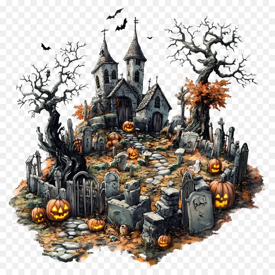 Cemitério De Halloween，Casa Assombrada PNG