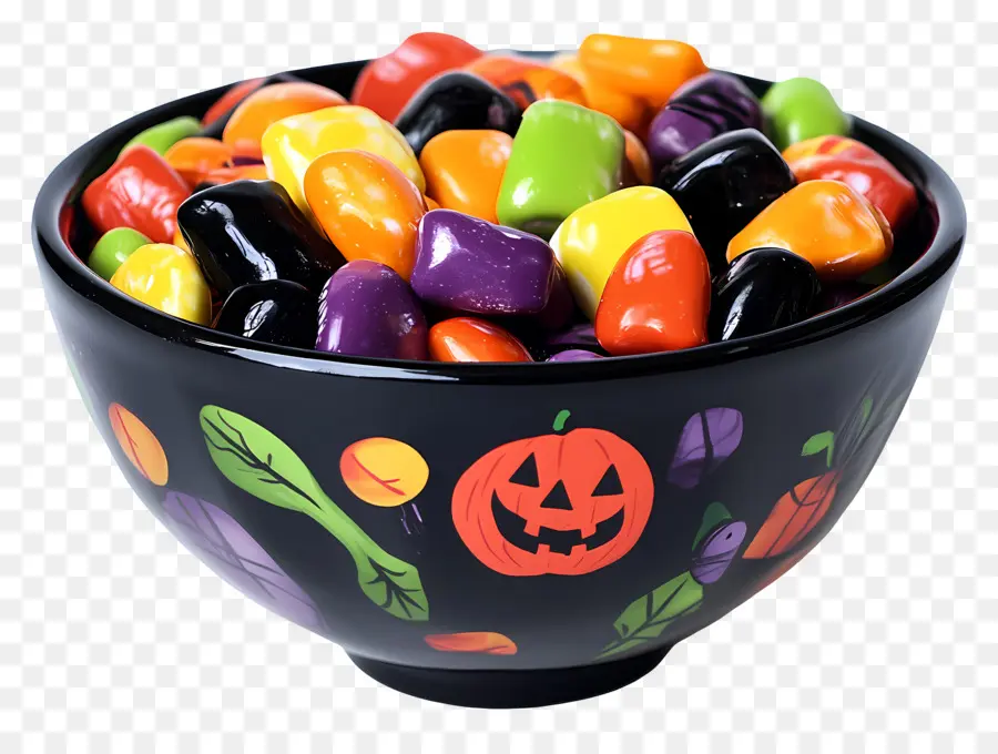 Doces Do Dia Das Bruxas，Tigela De Doces De Halloween PNG