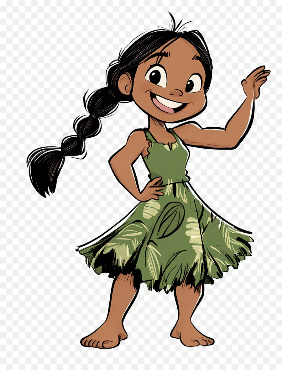 Personagem Lilo，Garota De Desenho Animado Em Vestido PNG