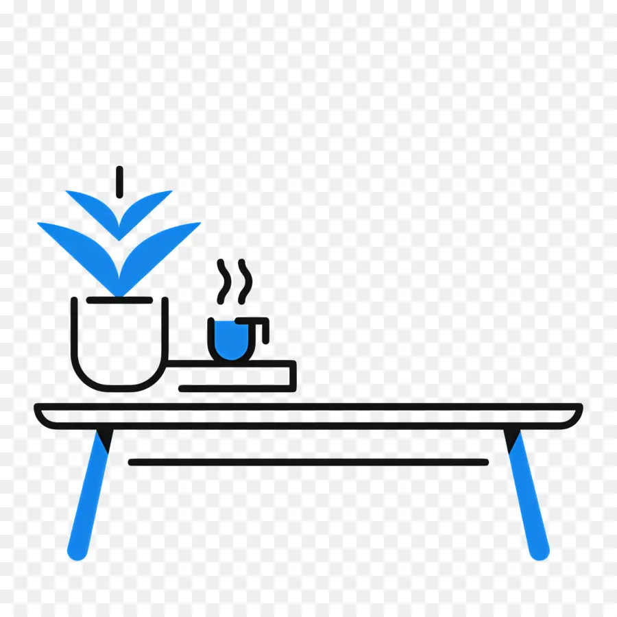 Mesa De Café，Mesa Com Planta PNG