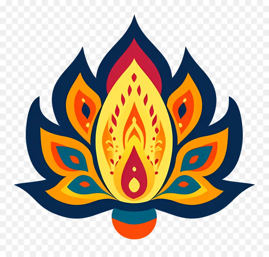 Deepavali，Diya Colorido PNG