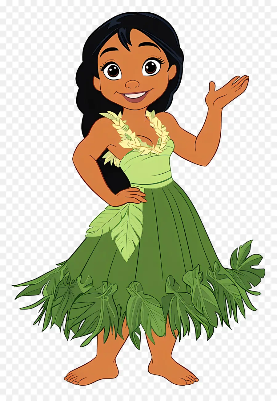 Personagem Lilo，Garota De Desenho Animado Em Vestido PNG