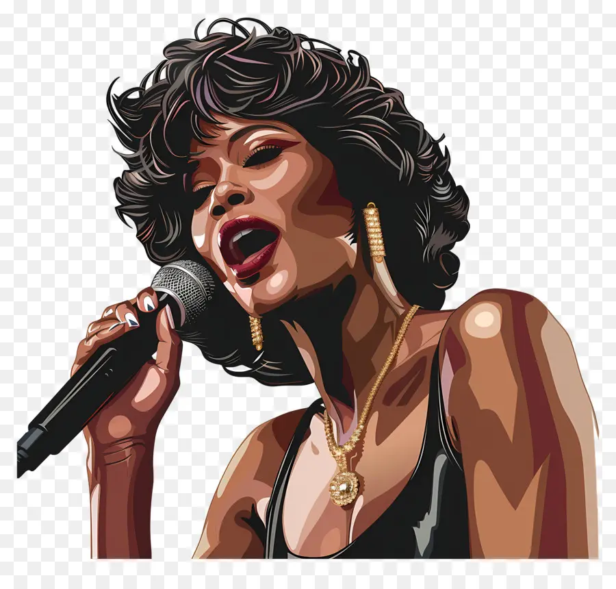 Whitney Houston，Mulher Cantando PNG