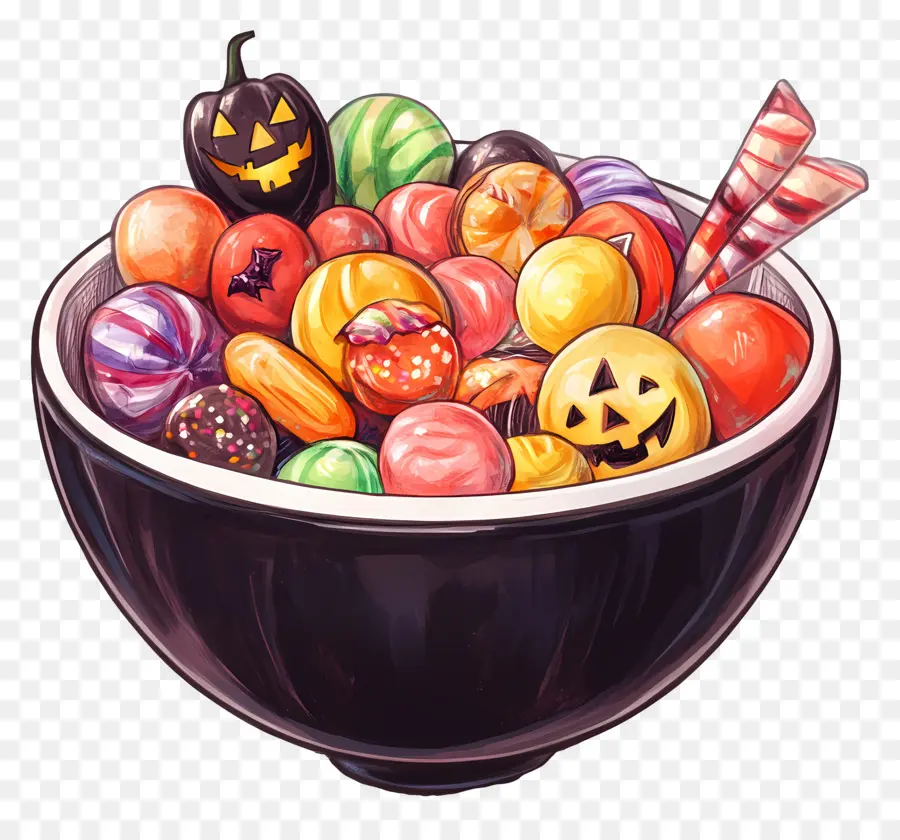 Tigela De Doces De Halloween，Tigela De Doces De Abóbora PNG