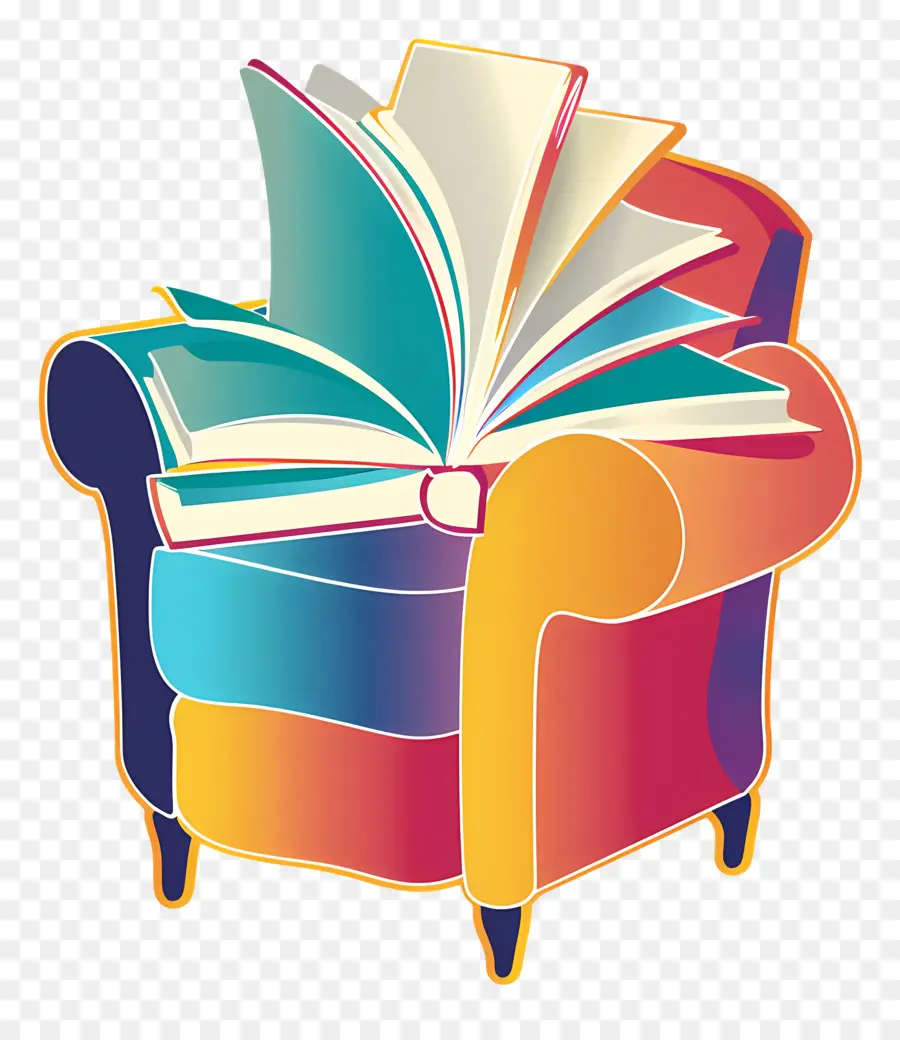 Logotipo Do Livro，Cadeira De Livro Colorida PNG