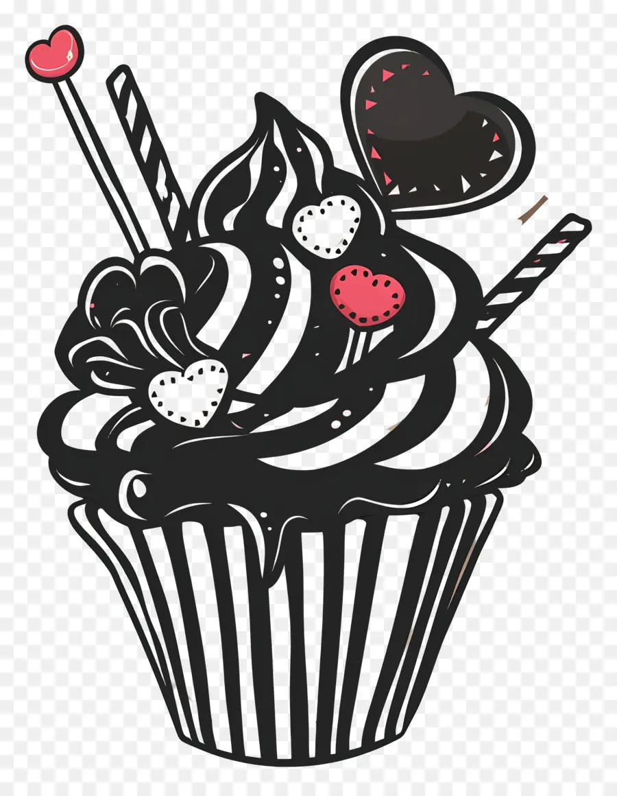 Contorno De Cupcake，Bolinho Decorativo PNG