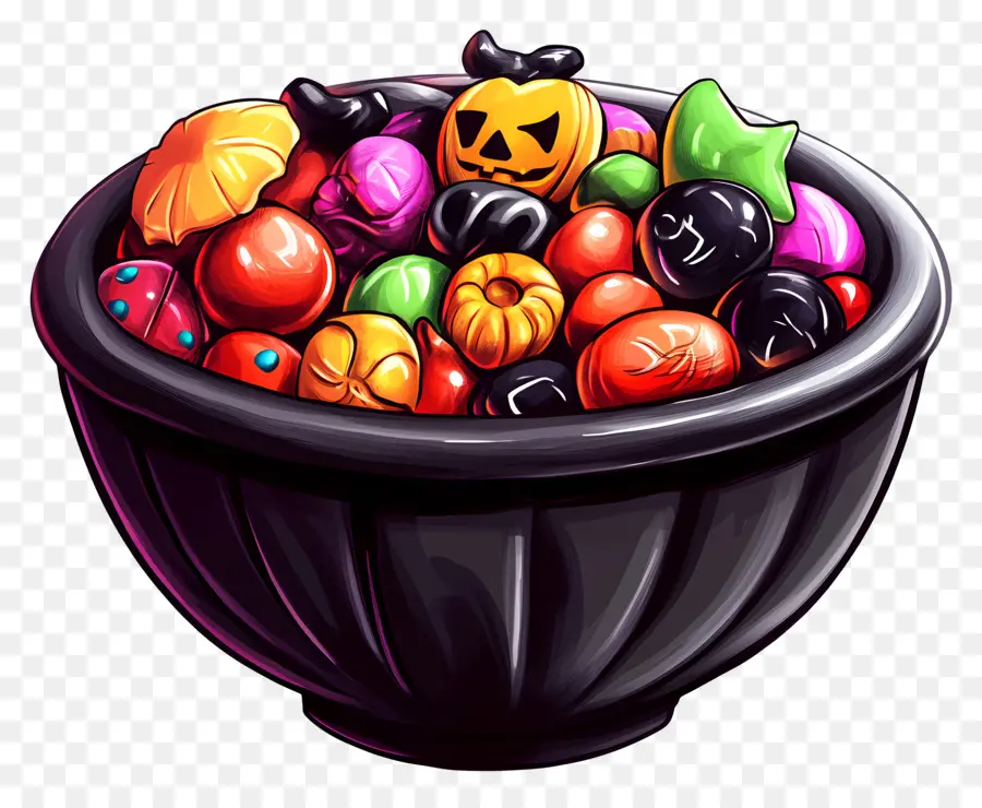 Tigela De Doces De Halloween，Tigela De Doces De Abóbora PNG