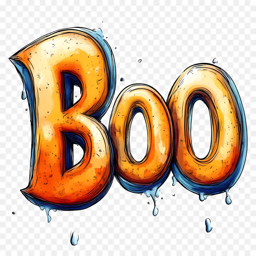 Halloween Vaia，Texto Boo PNG