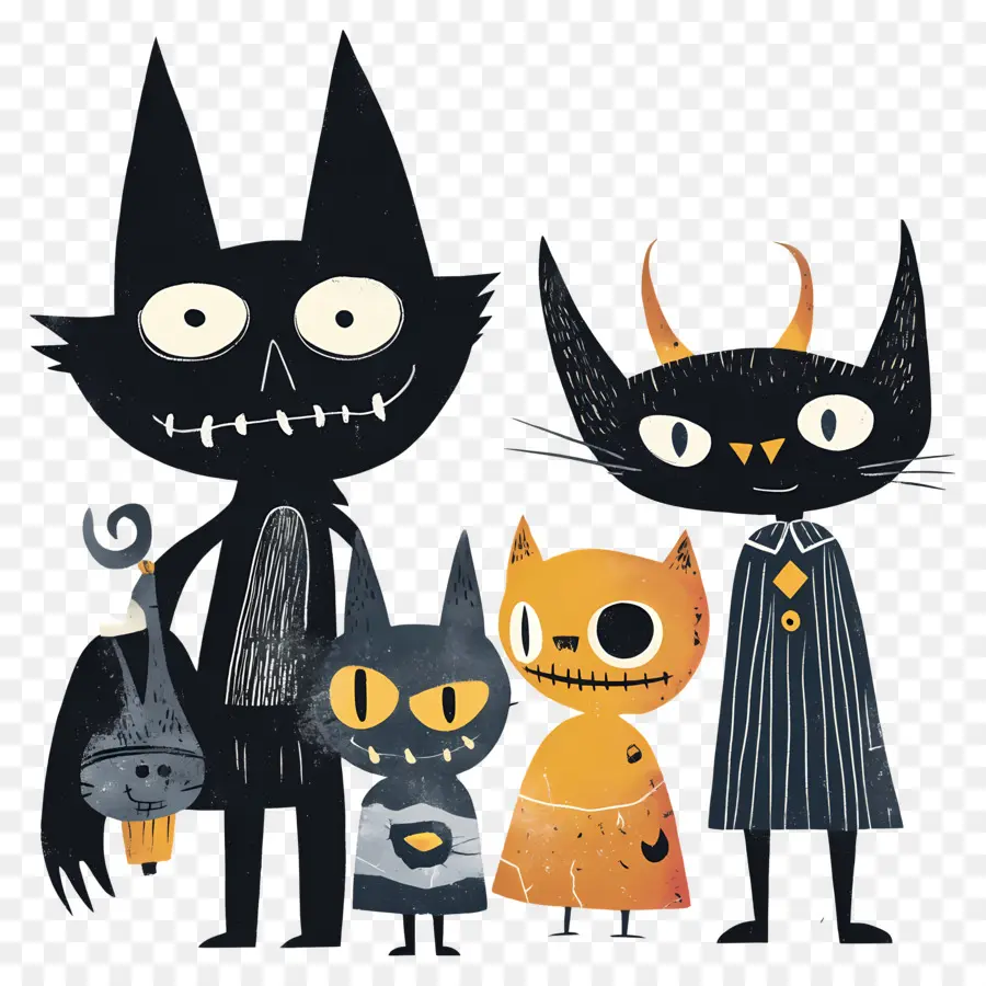 Modelo De Banner De Halloween，Gatos Pretos PNG