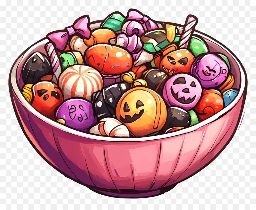 Tigela De Doces De Halloween，Tigela De Doces De Abóbora PNG