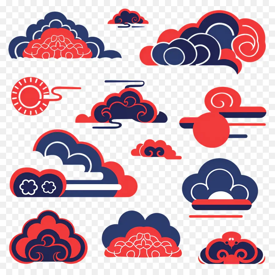 Nuvens Auspiciosas，Nuvens Decorativas PNG