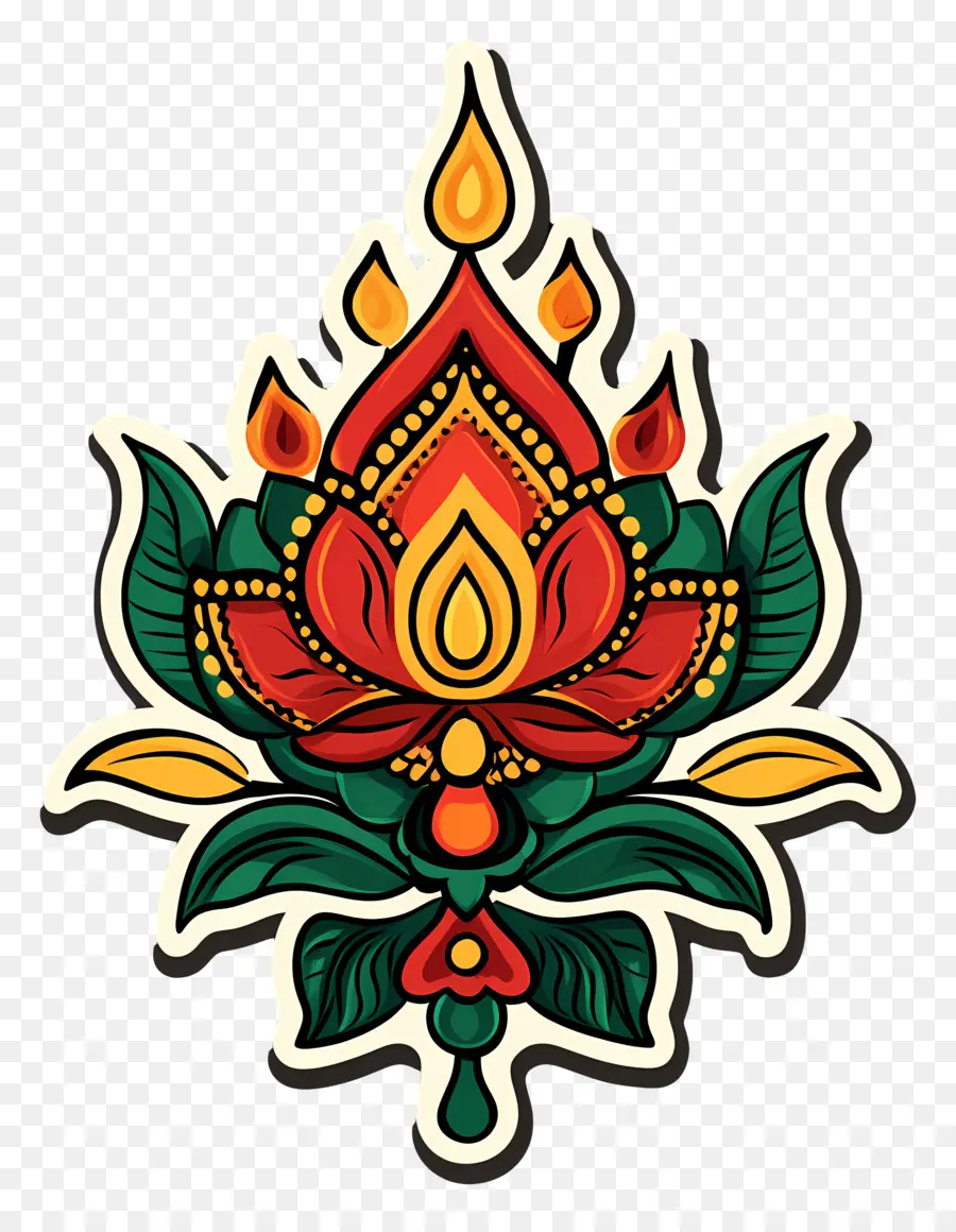 Deepavali，Lótus Decorativo PNG