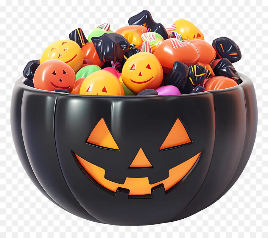 Tigela De Doces De Halloween，Abóbora PNG