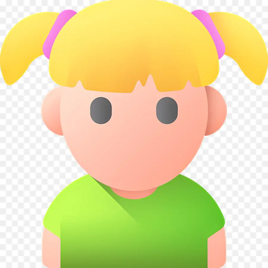 Bebezinha，Menina Loira Com Camisa Verde PNG