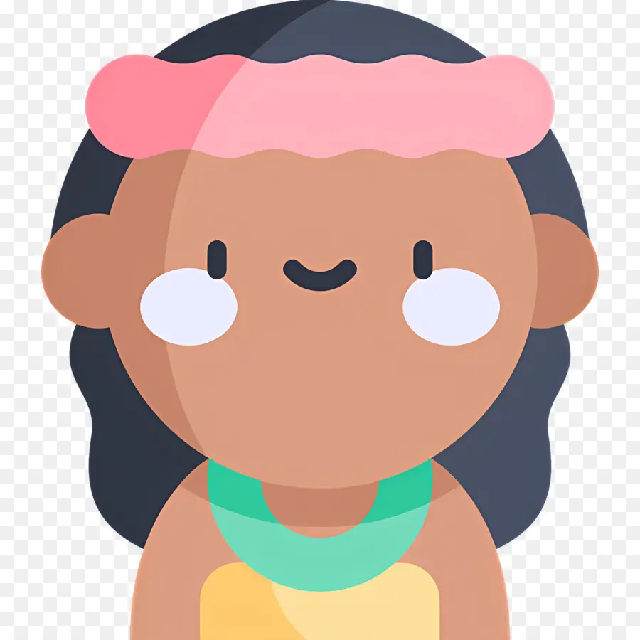 Bebezinha，Menina Dos Desenhos Animados Com Bandana PNG