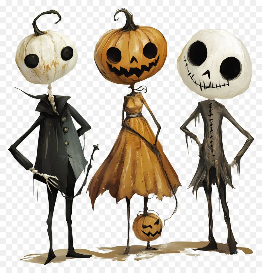 Noite De Halloween，Personagens De Abóbora PNG