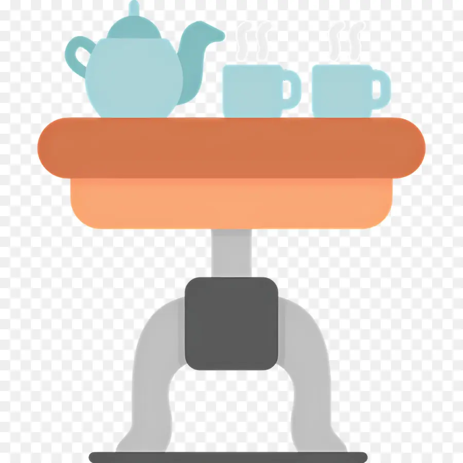 Mesa De Café，Bule E Xícaras Na Mesa PNG