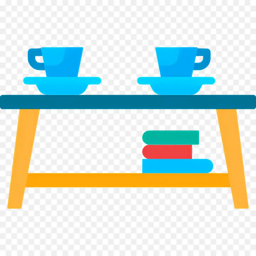 Mesa De Café，Copos Na Mesa De Prateleira PNG