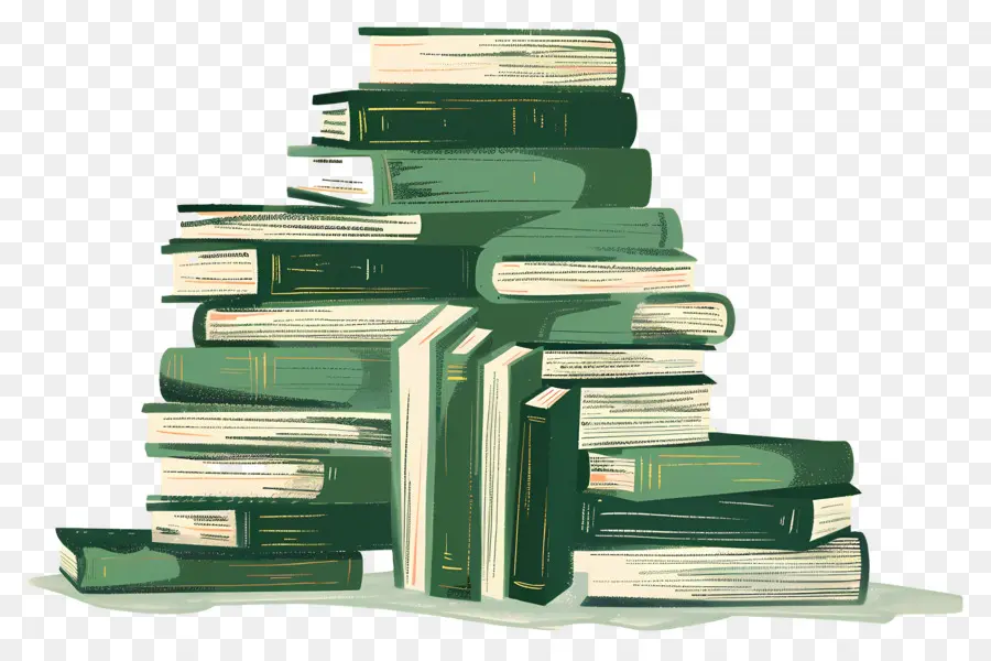 Livros Verdes，Pilha De Livros PNG