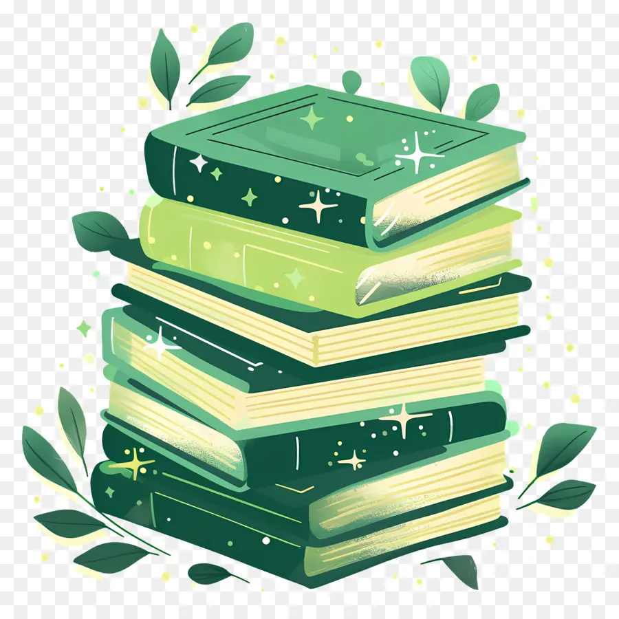 Livros Verdes，Pilha De Livros PNG