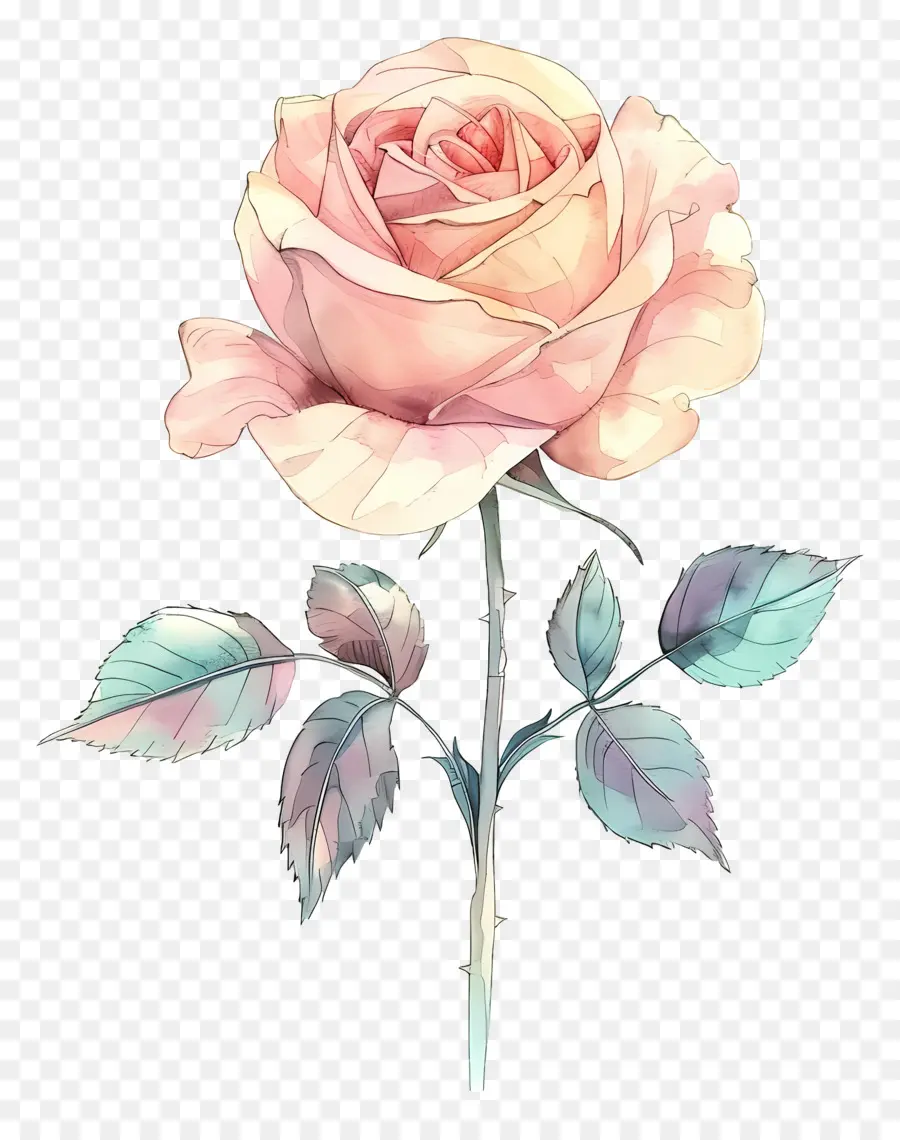 Aquarela Rosa，Rosa Vermelha PNG