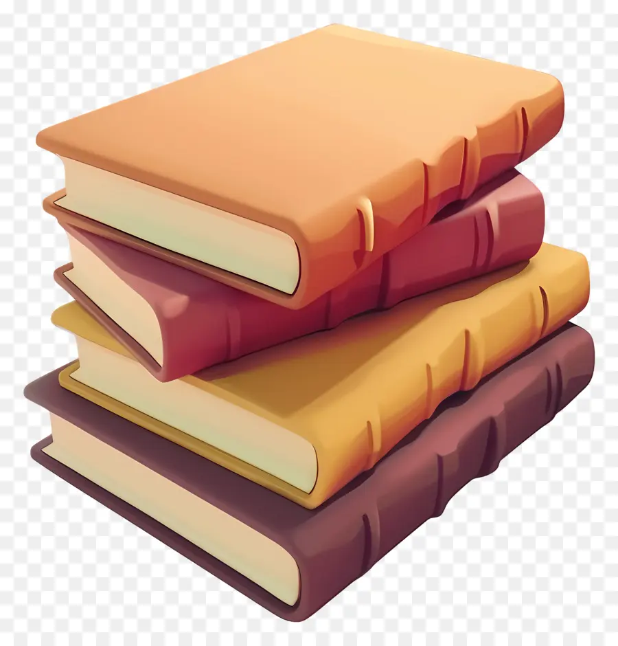 Livros Animados，Pilha De Livros Pastel PNG