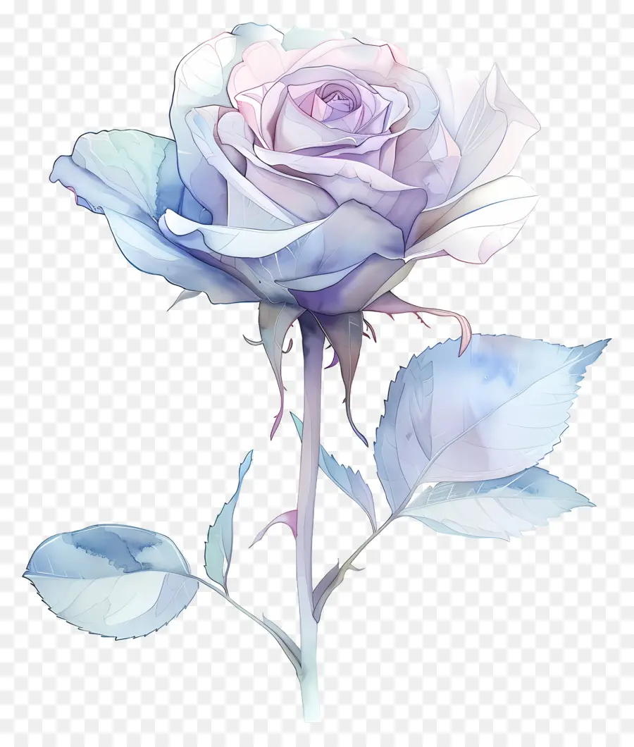 Aquarela Rosa，Rosa Azul PNG