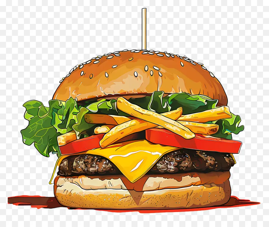 Hambúrguer Animado，X Burger PNG