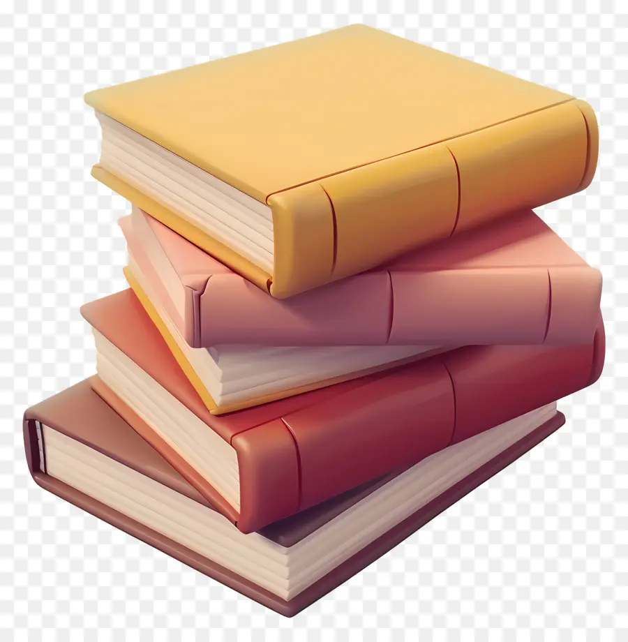 Livros Animados，Pilha De Livros Pastel PNG