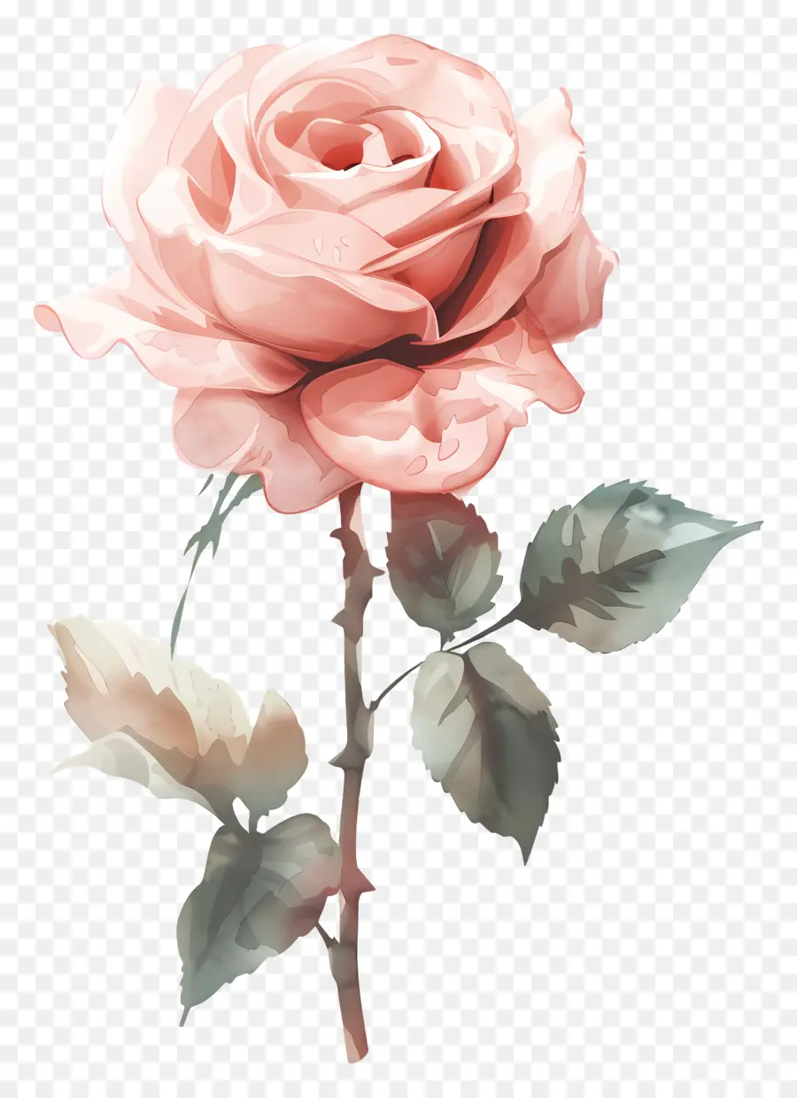 Aquarela Rosa，Rosa Vermelha PNG