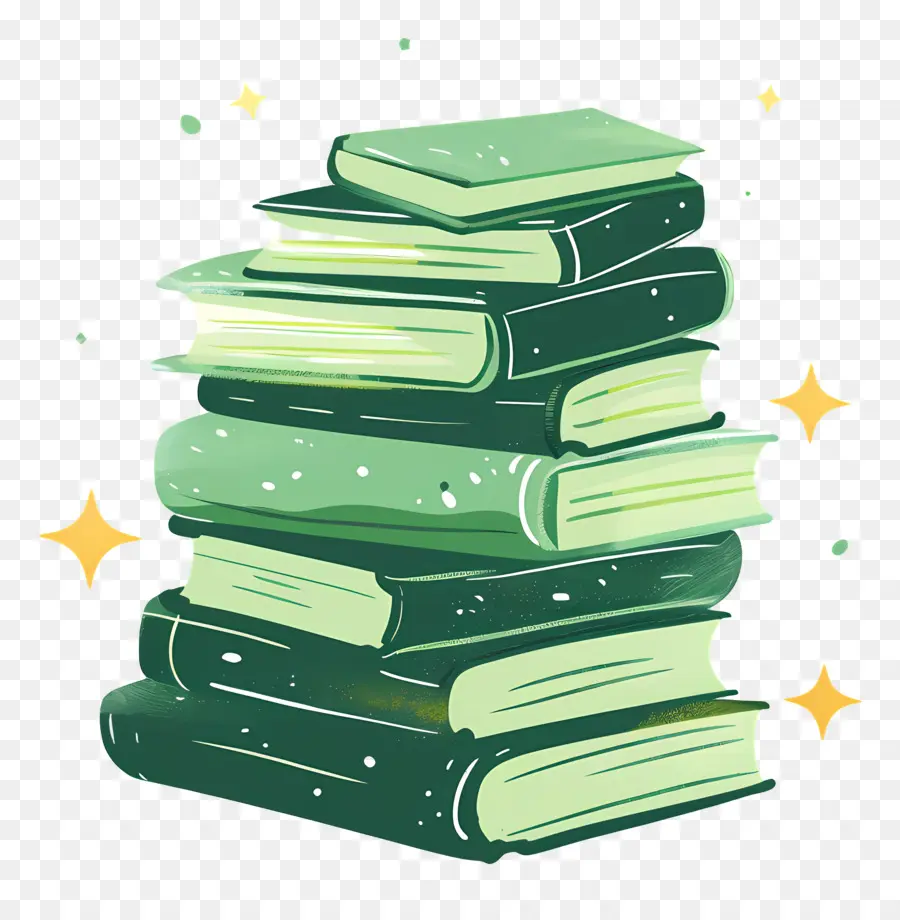 Livros Verdes，Pilha De Livros PNG