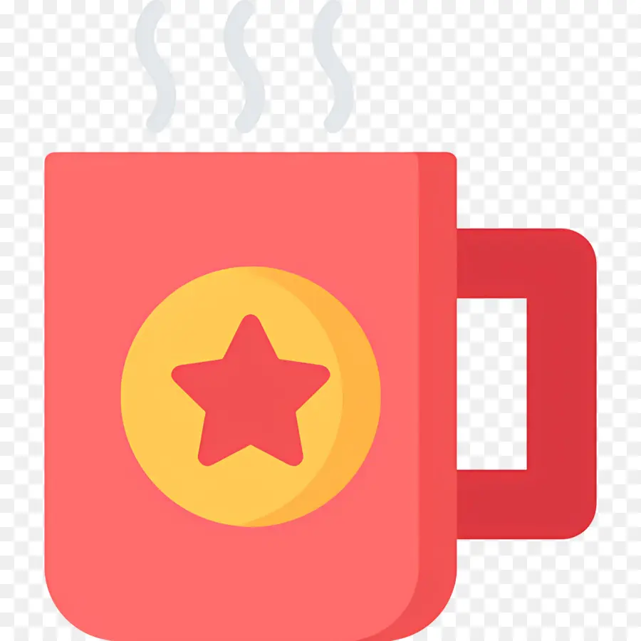 Café A Vapor，Caneca Vermelha PNG