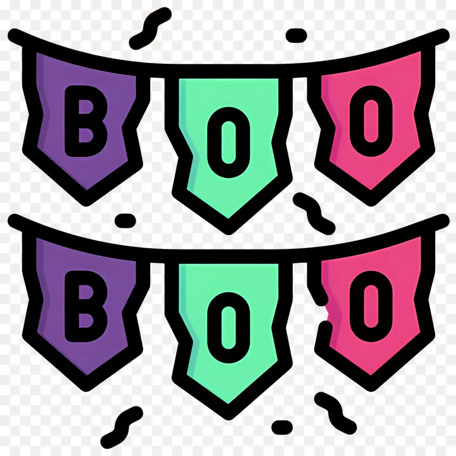 Bandeira De Halloween，Boo Bunting PNG