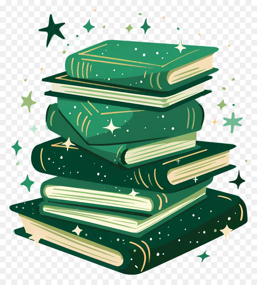 Livros Verdes，Pilha De Livros PNG