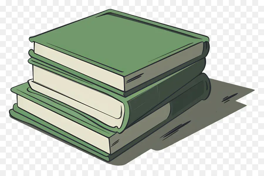 Livros Verdes，Pilha De Livros PNG