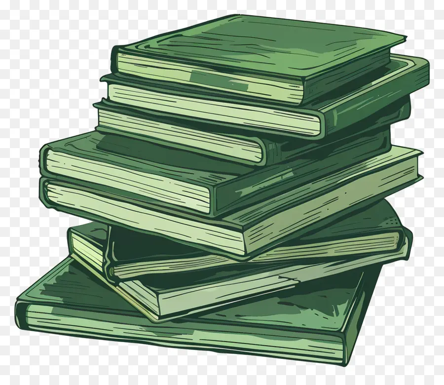 Livros Verdes，Pilha De Livros PNG