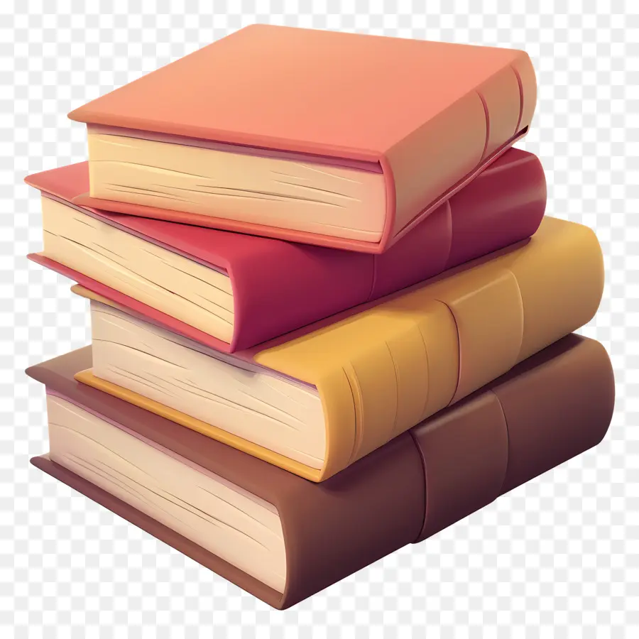 Livros Animados，Pilha De Livros Pastel PNG