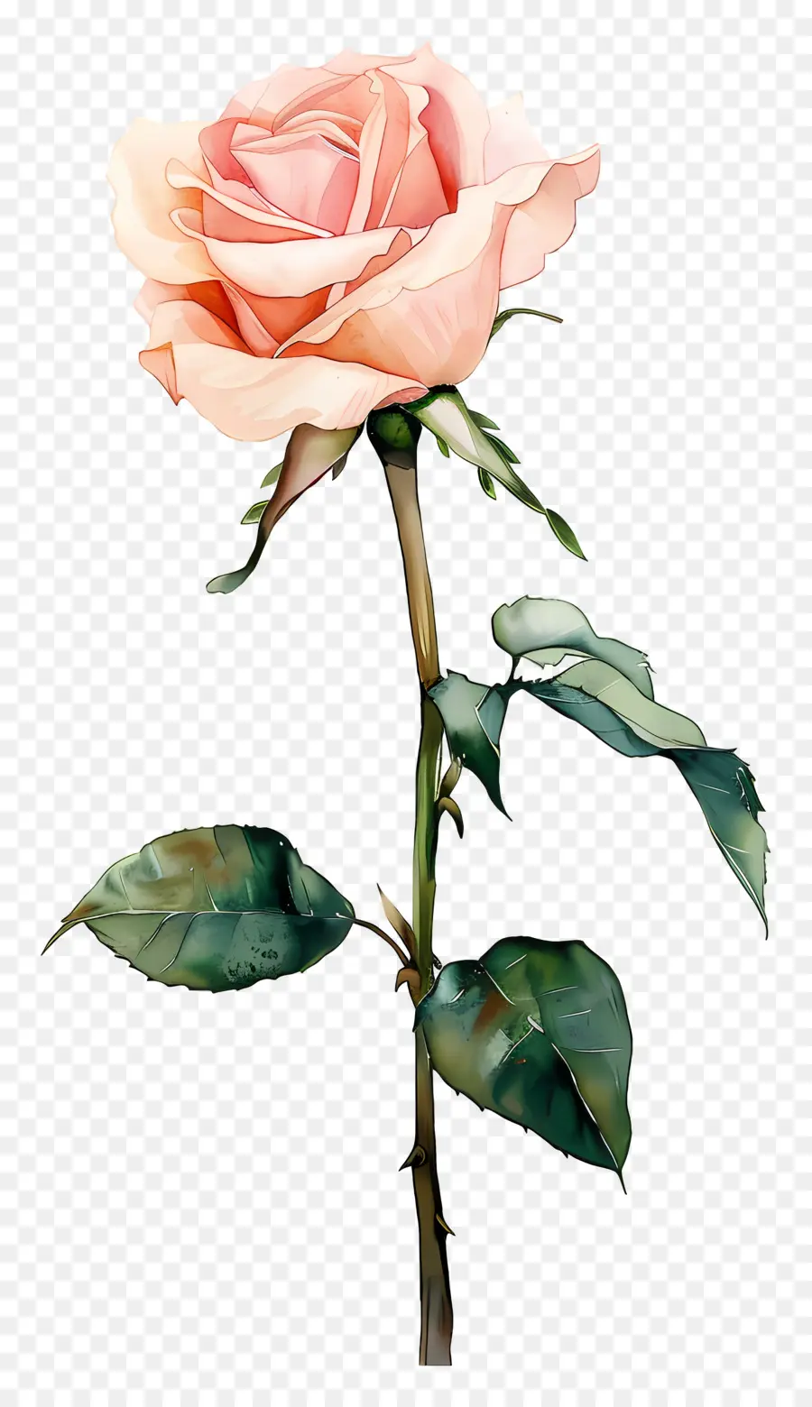 Aquarela Rosa，Rosa Vermelha PNG