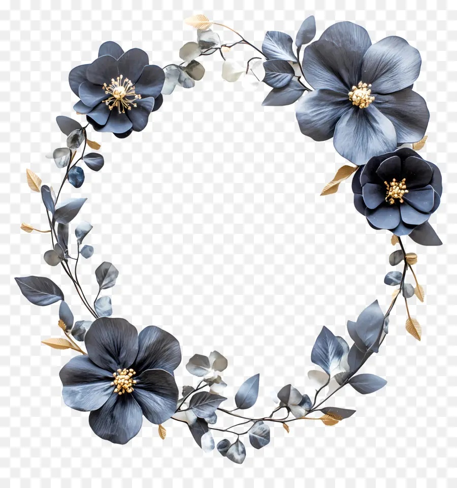 Flores De Casamento，Guirlanda Floral Azul PNG