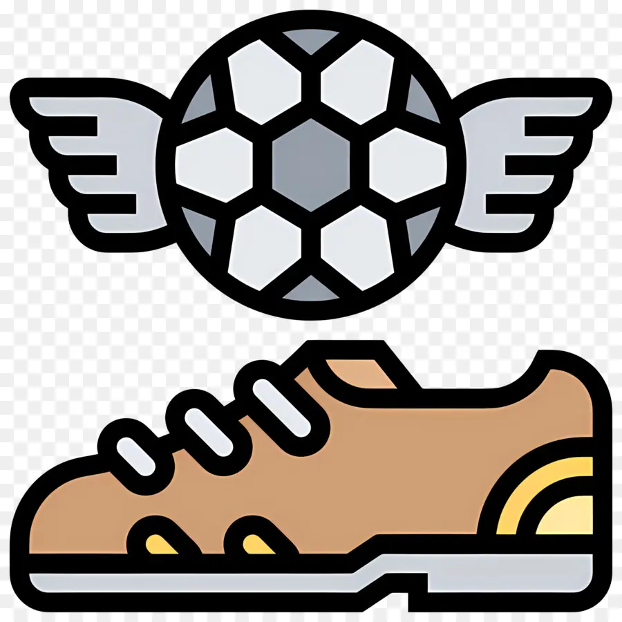 Chuteiras De Futebol，Chuteira De Futebol Marrom E Bola Alada PNG