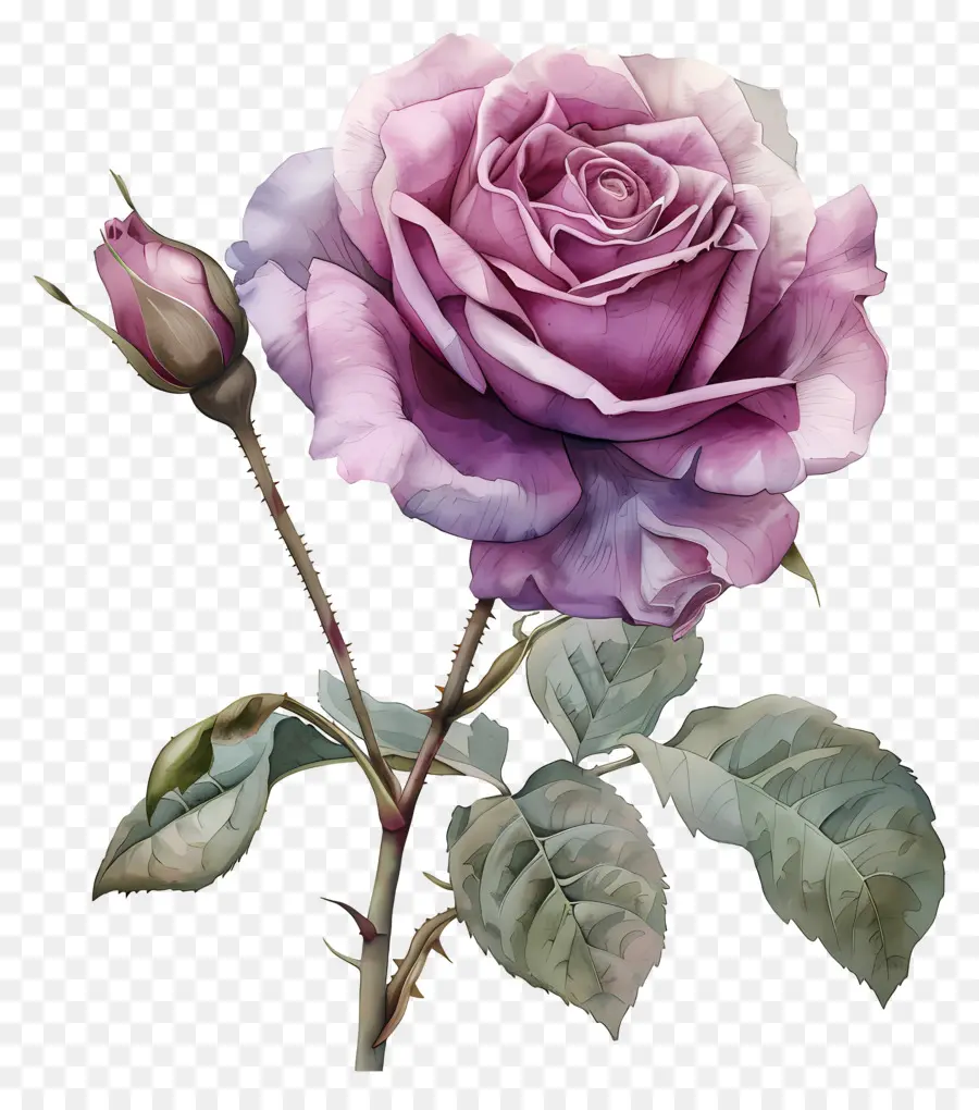 Aquarela Rosa，Rosa Roxa PNG