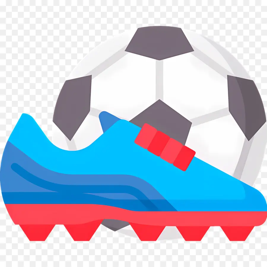 Chuteiras De Futebol，Chuteira Azul E Bola De Futebol PNG