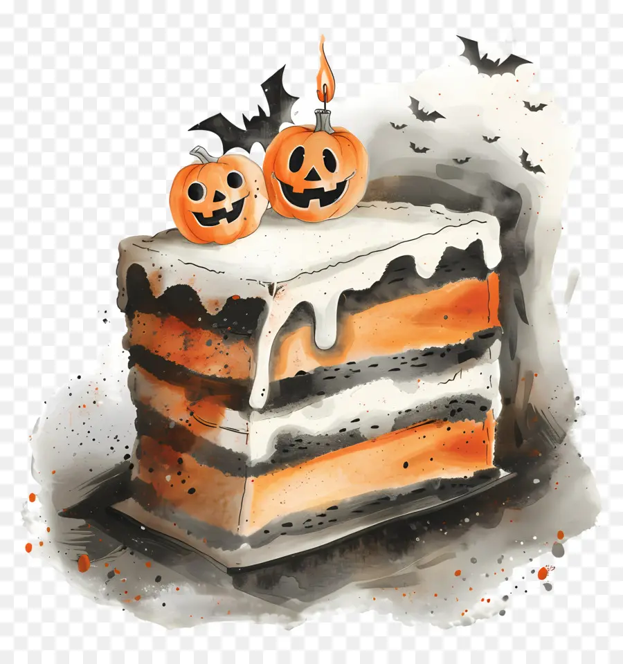 Bolo De Halloween，Fatia De Bolo De Halloween PNG