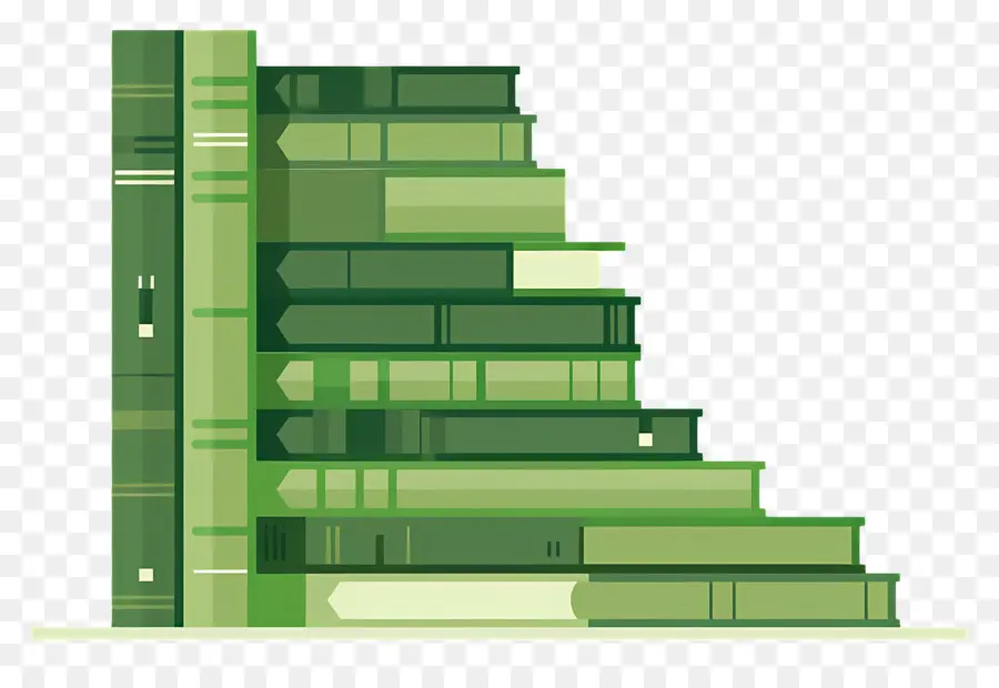 Livros Verdes，Pilha De Livros PNG