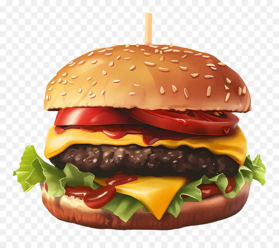 Hambúrguer Animado，X Burger PNG