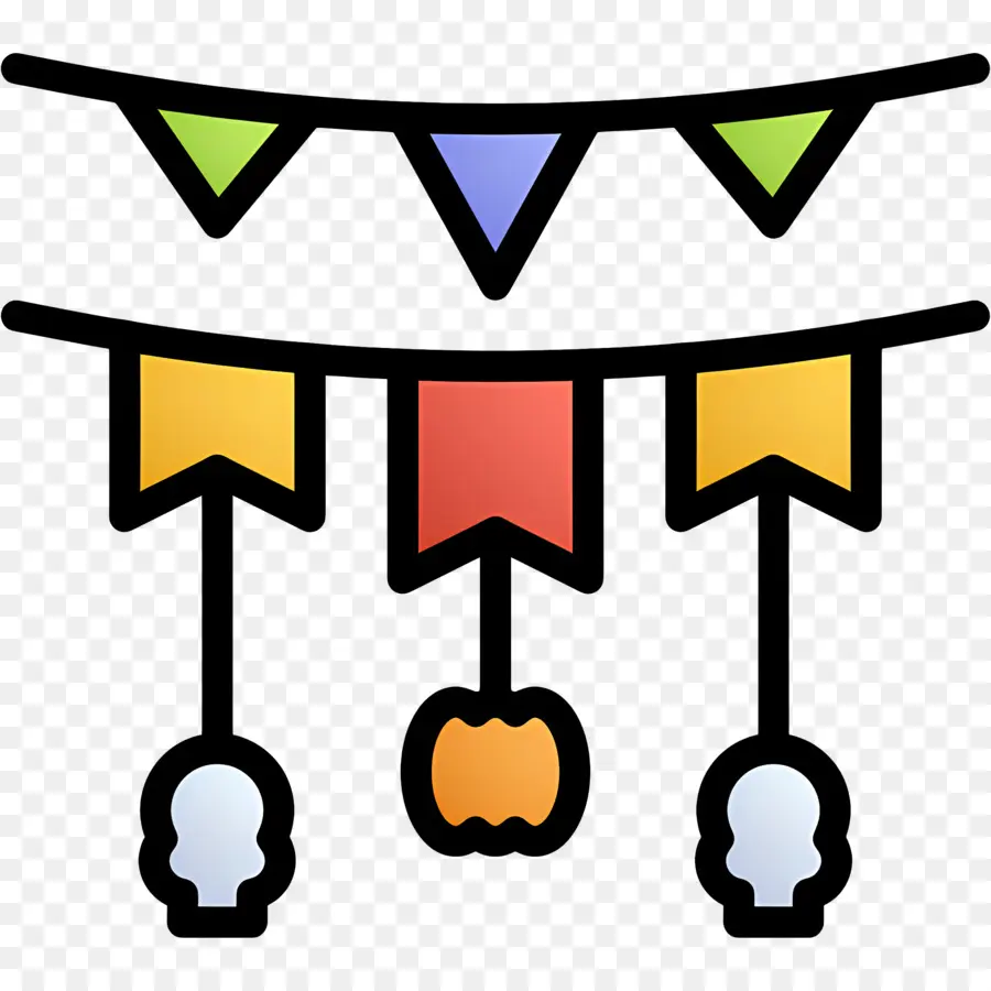 Bandeira De Halloween，Bandeiras Coloridas PNG