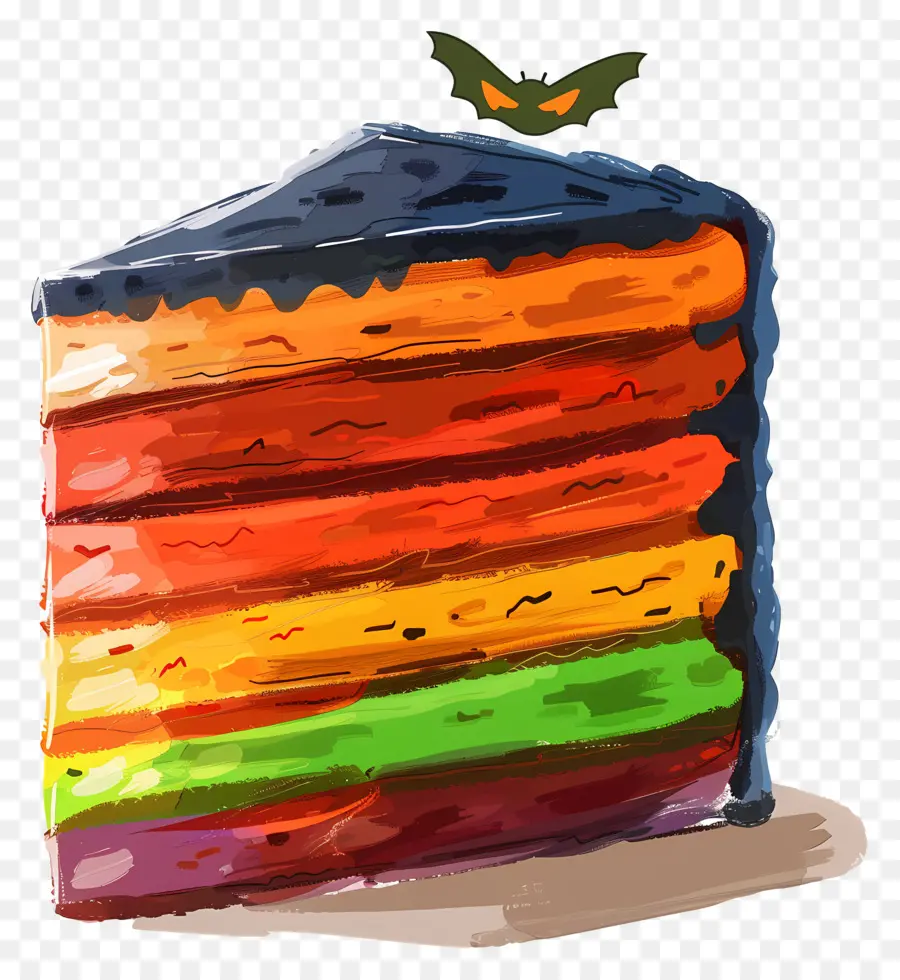 Bolo De Halloween，Fatia De Bolo Colorido PNG