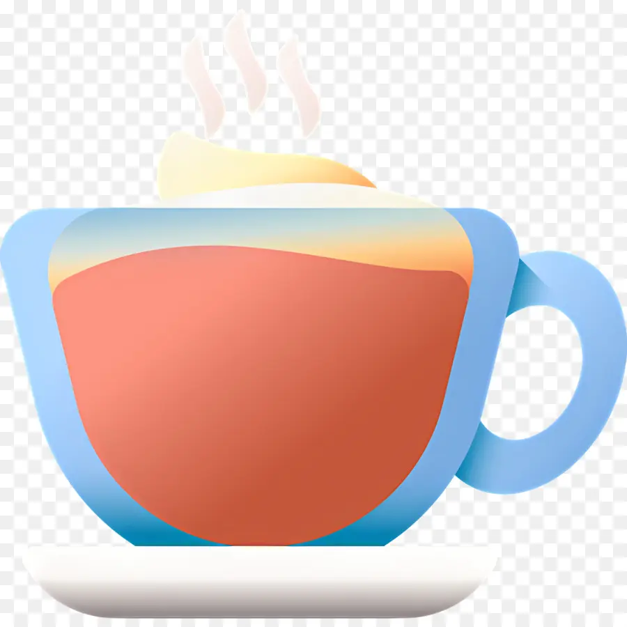 Café Capuccino，Xícara De Café Amarela PNG