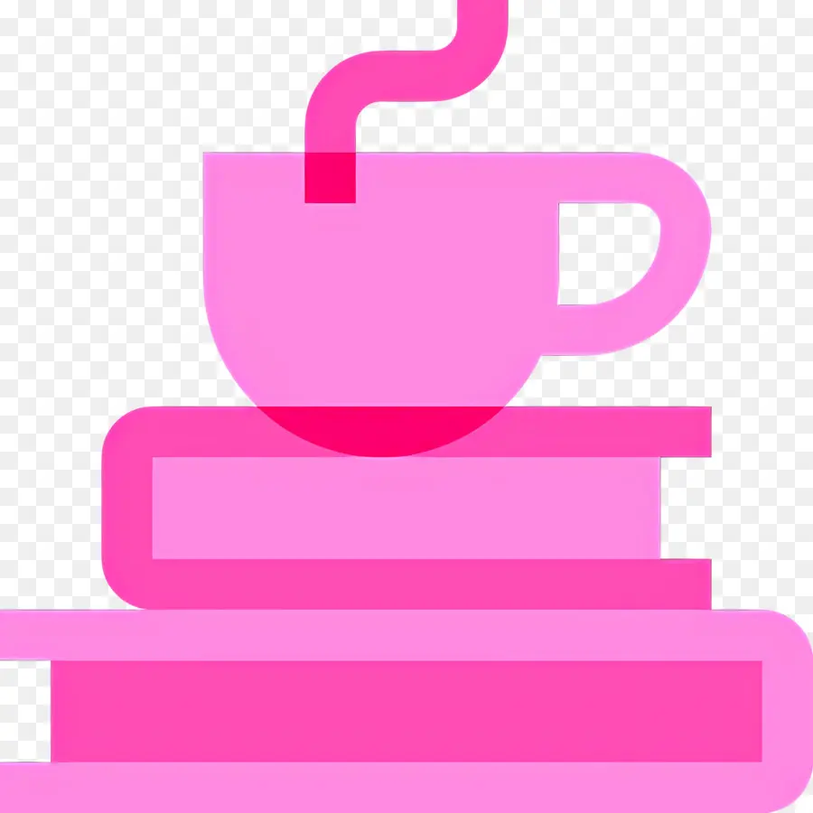 Livro E Café，Copo Rosa PNG